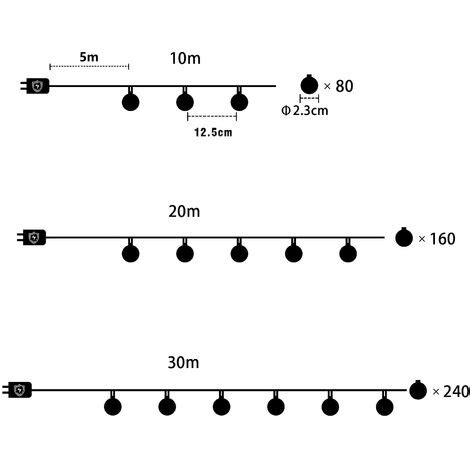 Froadp 10m Chaîne d éclairage Intérieur Guirlande Lumineuse 80 LED