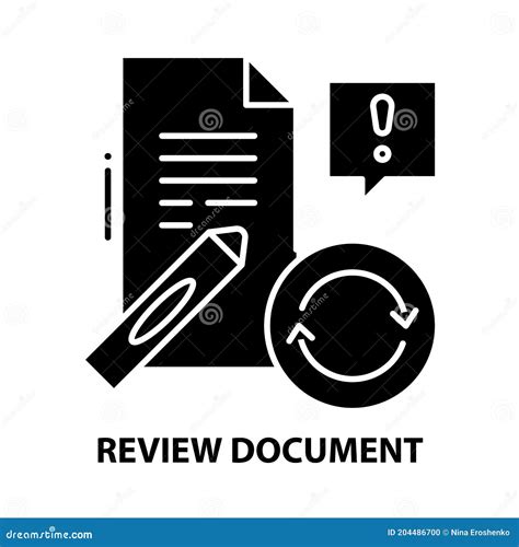 Review Document Icon Black Vector Sign With Editable Strokes Concept