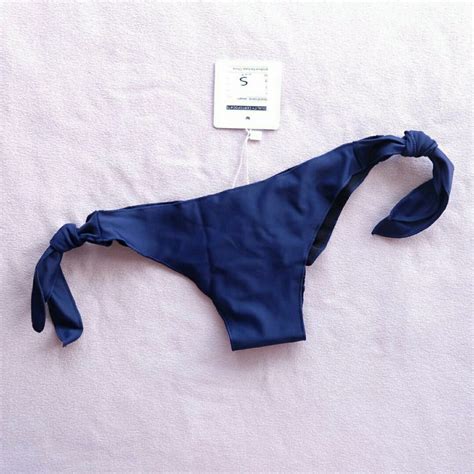 Premium Bikini Bottom In Navy Blue Side Tie Women S Fashion Bottoms