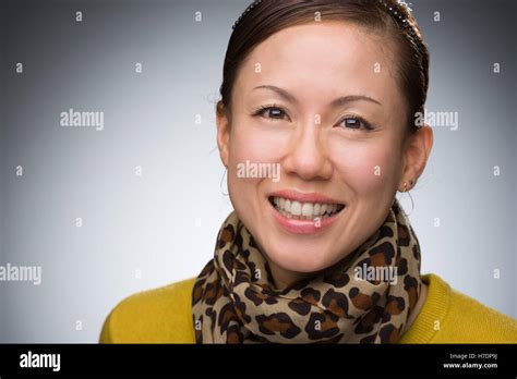 Japanese Woman Headshot Stock Photo Alamy