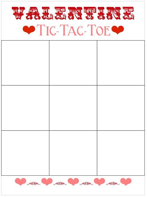 Tic Tac Toe Board Printable