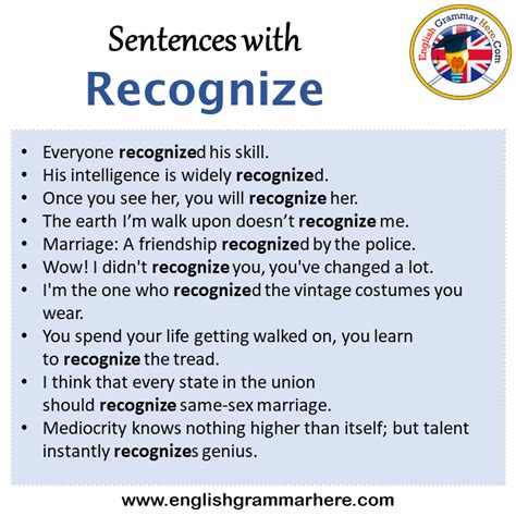 Sentences With Recognize Recognize In A Sentence In English Sentences