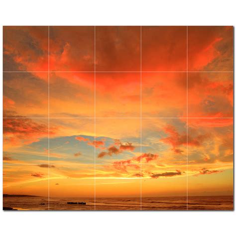 Picture 60 X 48 Ceramic Sunset Photo Decorative Mural Tile