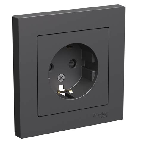 Розетка с рамкой Schneider Electric Atlas Design с заземлением со ...