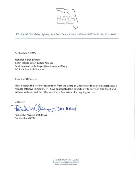 Resignation Letter Of Committee Member 1