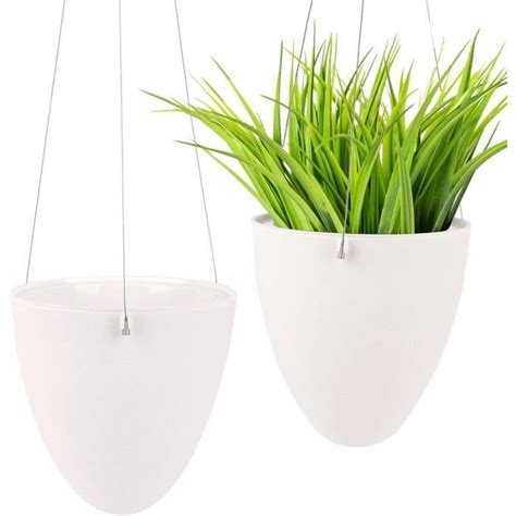 Ulikey Lot de 2 Pots de Fleurs Suspendus en Plastique Pot de Fleurs à