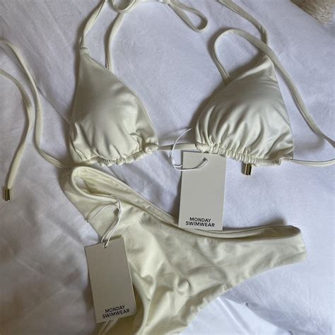 BRAND NEW Monday Swimwear Bikini In Ivory Depop