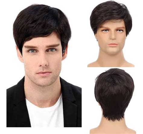 Peruca Masculina Wig Similar Ao Cabelo Humano Fibra Futura Frete Gr Tis