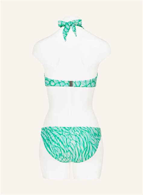 SEAFOLLY Basic Bikini Hose ANIMAL INSTINCT in türkis grün creme