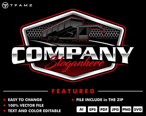 Dump Trailer Logo Dump Trailer Vector Dump Trailer Pickup Logo