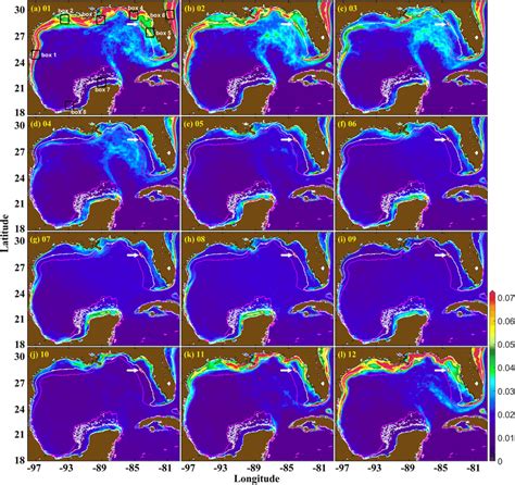 Distributions Of Monthly Climatology Of Sea Surface Temperature Sst