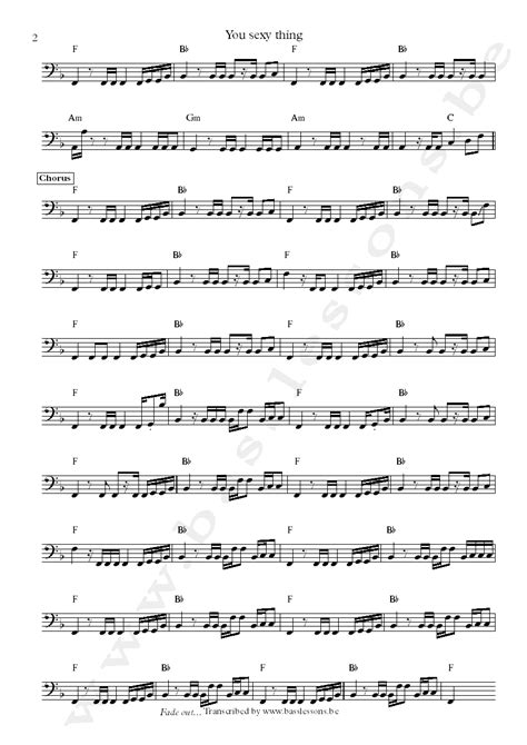 Hot Chocolate You Sexy Thing Bass Transcription Tony Wilson