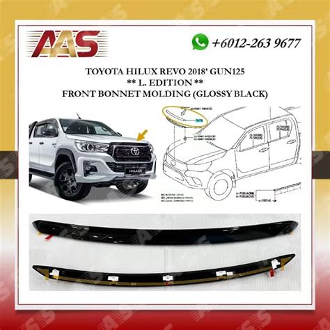 Toyota Hilux Revo Gun L Edition Front Bonnet Molding Glossy