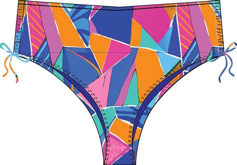 BIKINI LICRA MUJER SAMIA AZUL CALZÓN CADERA AJUSTABLE ESTAMPADO