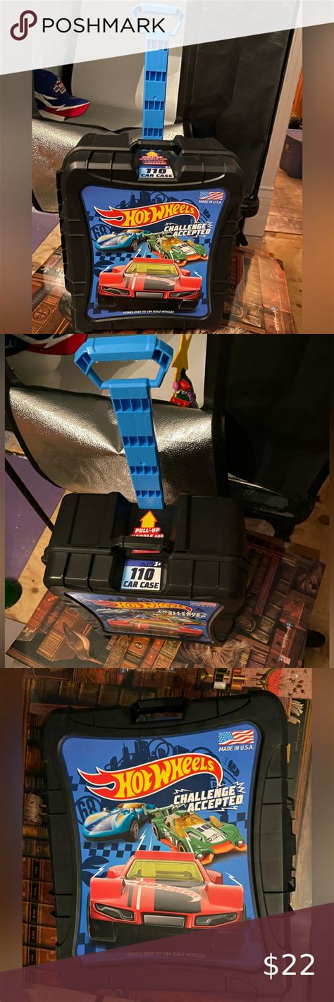 Car Hot Wheels Rolling Black Rollin Carry Case Storage Retractable Handle Hot Wheels Case