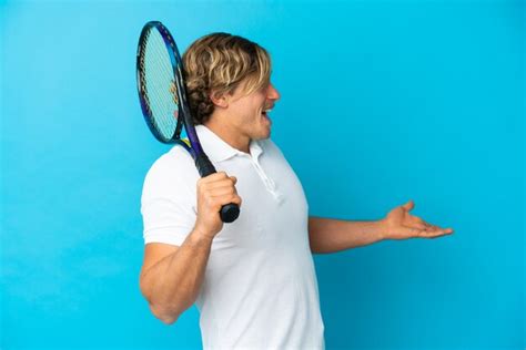 Premium Photo Blonde Tennis Player Man Isolated