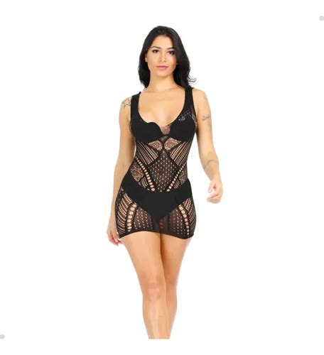 Lingerie Sexy Mini Vestido Arrastão Feminino Luxo Sensual MercadoLivre