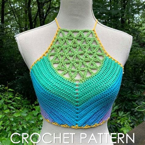 Crochet Crop Top Pattern Flower Of Life Sacred Geometry Etsy