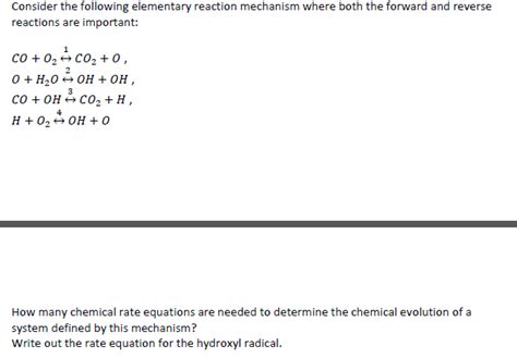 Solved Consider the following elementary reaction mechanism | Chegg.com