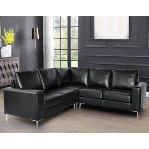 Baltic Faux Leather Corner Sofa In Black - SofaAuction.co.uk