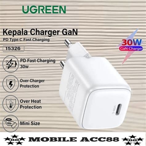 Jual Ugreen Charger Adaptor Gan W Dual Type C Port Pd Qc Super Fast