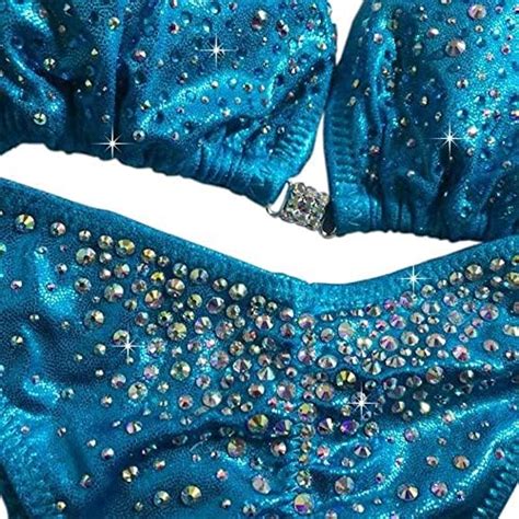 Amazon Barely Visible Bikinis Competition Bikini Suit Turquoise Blue Bikini Clustered Ab