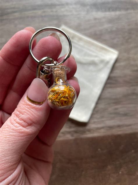 Customized Mini Spell Jar Keychains Filled With Dried Herbs Etsy