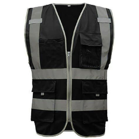 GOGO 9 Pockets High Visibility Zipper Front Safety Vest With Reflective ...