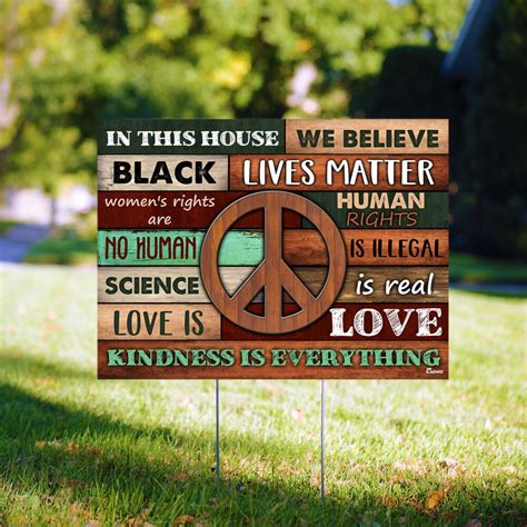In This House We Believe Yard Sign Personalized Yard Sign Etsy