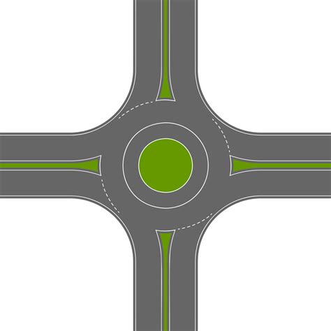 empty roundabout top view circular traffic intersection  road