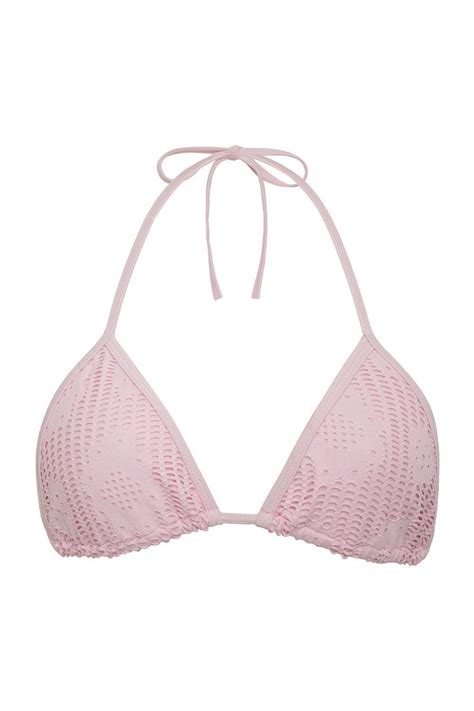 Frankies Bikinis X Pamela Anderson Zeus Triangle Bikini Top Pink Dream Woman Bikinis Ziqing Wei