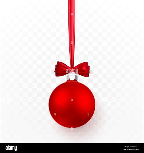 Bola De Navidad Roja Con Lazo Rojo Bola De Cristal De Navidad Sobre