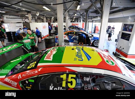 A View Of The Pit Lane Garages During The Superloop Adelaide 500 At The