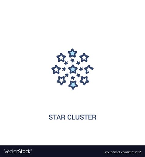 Star cluster concept 2 colored icon simple line Vector Image