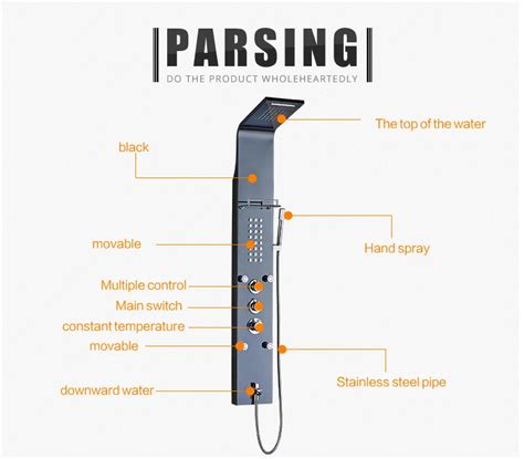 Hot Sale Stainless Steel Oil Rubbed Bronze Black Thermostatic Bathroom Electronic Shower Panel