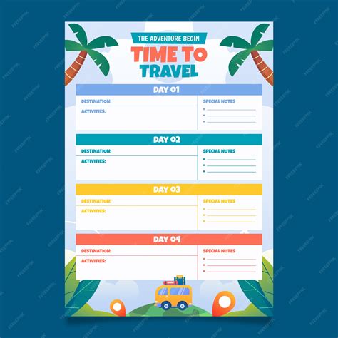 Family Travel Itinerary Template