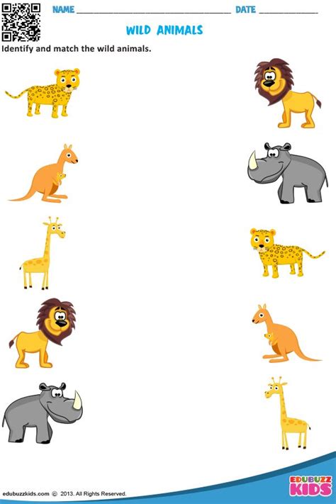 WILD ANIMALS | Fun worksheets for kids, Preschool activities printable ...
