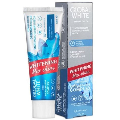 Зубная паста Global white отбеливающая, Whitening Max Shine, 100 гр ...