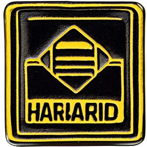 A Square Enamel Pin Of A Hazard Label Smooth Curves Stable Diffusion