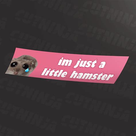 Sad Crying Hamster Meme Sticker Just A Little Hamster 9 Funny Car