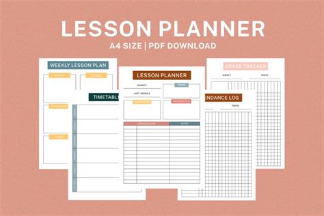 Printable Lesson Planner Teacher Lesson Plan Template