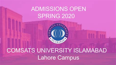 [Admissions Open Spring 2020] COMSATS University, Lahore Campus ...