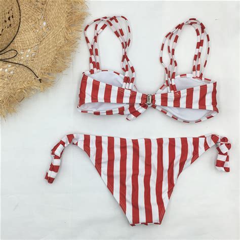 2018 Fashion Sexy Striped Bikini Swimsuit On Luulla
