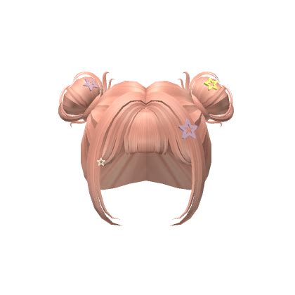 Pigtail Hair Fluffy Bun W Stars In Blonde Roblox