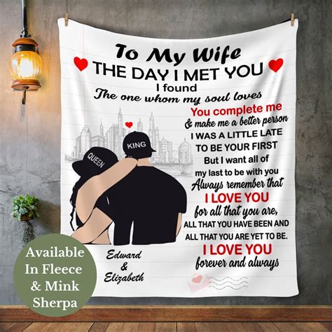 Personalized To My Wife Blanket Love Letter Blanket I Love Etsy