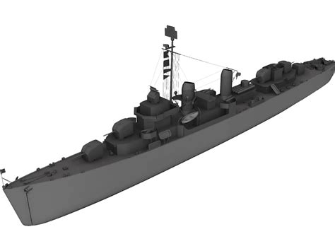 Uss Kidd Destroyer 3d Model 3dcadbrowser