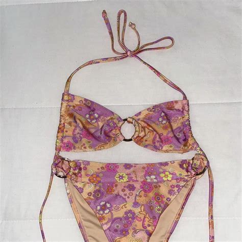 Two Piece Groovy Bikini Set Bottoms Are High Depop