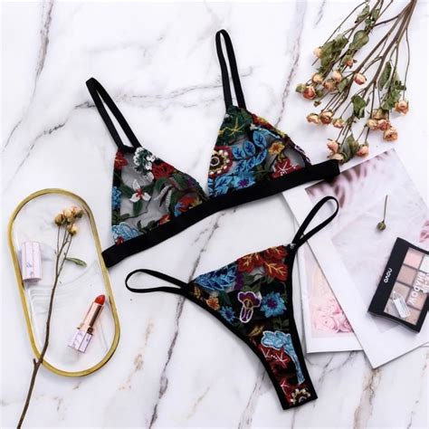 Lingerie Sexy Dentelle Broderie String String Tentation Sous V Tements V Tements De Nuit