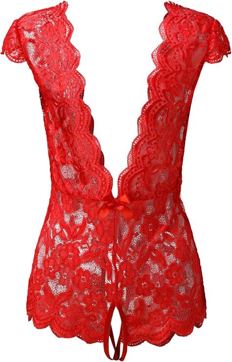 Bluelucon Sexy Dessous Damen Für Sex Crotchless Einteiler Teddy Dessous Erotisch Transparentes