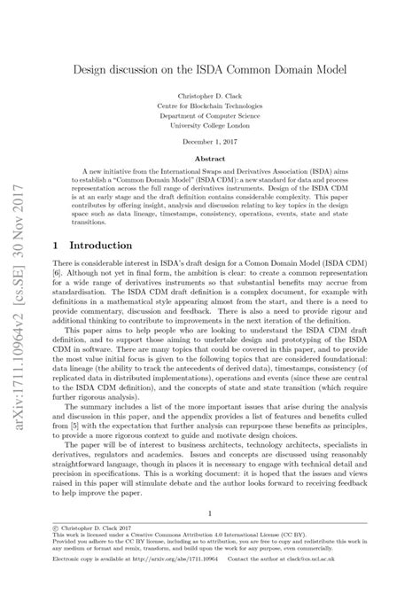 Design Discussion On The Isda Common Domain Model Deepai